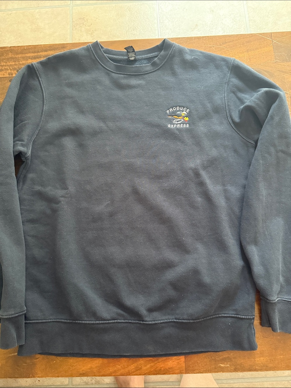District Navy Crewneck Sweatshirt with Small Chest Logo